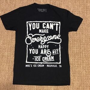 Black Graphic T-Shirt with White Print